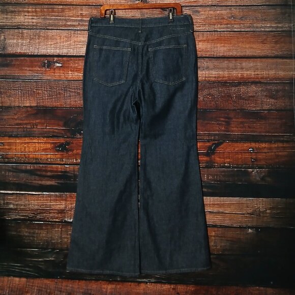 NWOT J Crew Jeans 31 Petite RE-96-IDG '96 Flare High Rise Button Fly Dark Wash - Picture 4 of 12